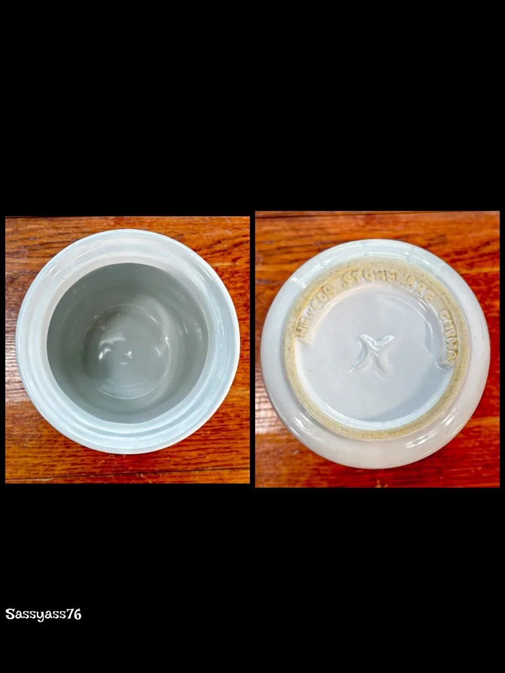 🆕VTG▪️NEWCOR STONEWARE▪️2 Cream Heavy Glazed Ceramic Lidded Kitchen Canisters